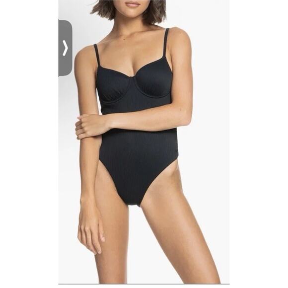 ROXY RIB ROXY LOVE THE MUSE ONE PIECE Black SWIMSUIT SIZE XXL NWT $98 - Picture 3 of 16